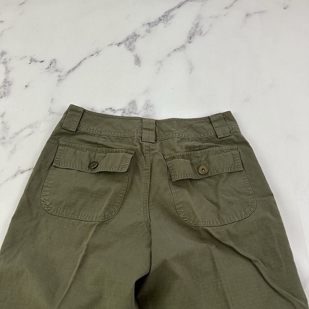 BW Sport Womens Vintage Y2k Capri Pant Size 4 P Olive Green Drawstring Ties Crop - Picture 7 of 9